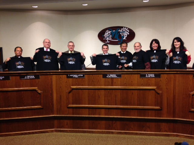 Morton Grove's Mayor DiMaria, Village Clerk Ramos, and Village Board Trustees Grear, Marcus, Pietron, Thill, Toth, and Witko show their support of the Morton Grove Days Commission. Morton Grove's Mayor DiMaria, Village Clerk Ramos, and Village Board Trustees Grear, Marcus, Pietron, Thill, Toth, and Witko show their support of the Morton Grove Days Commission.